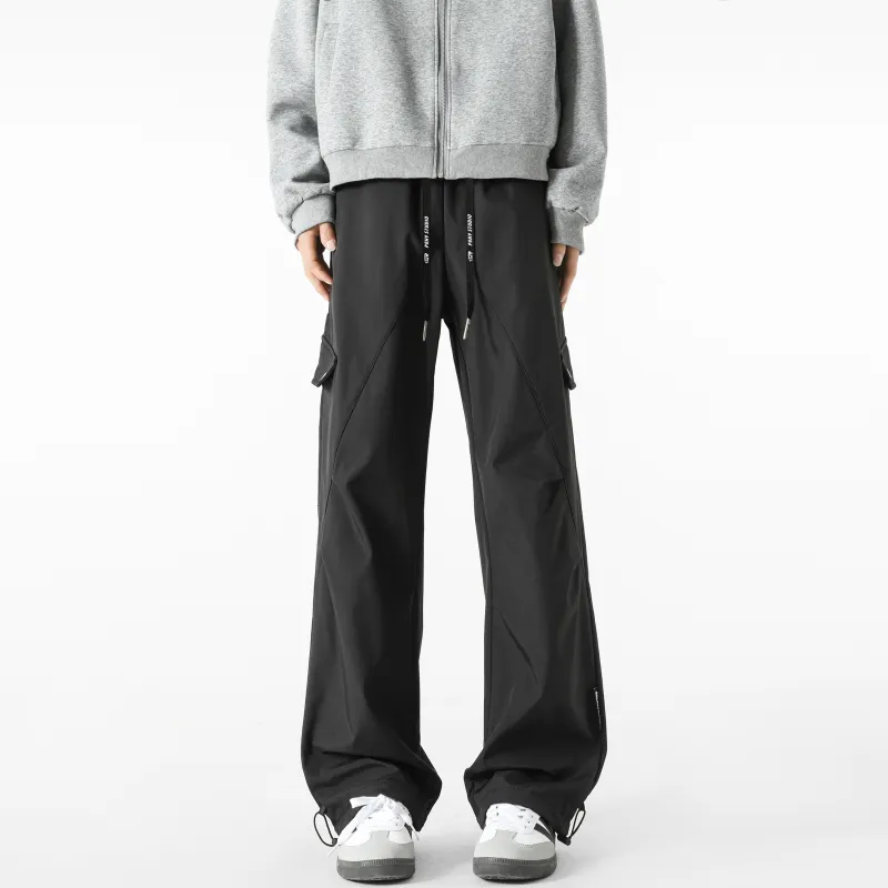 P8H9 Casual Pants Unisex Black-3