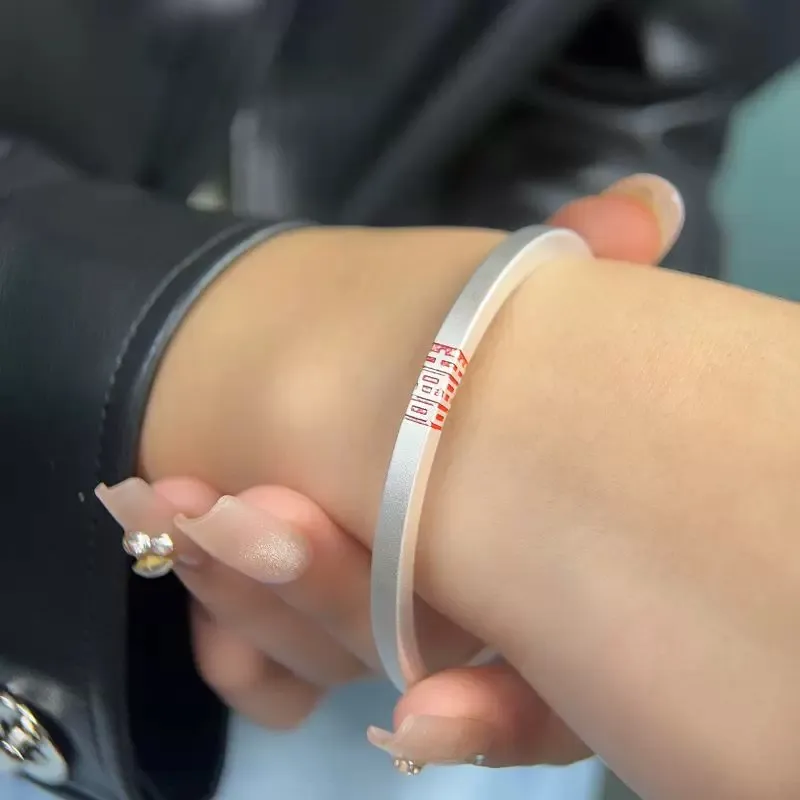 Ice Heart Rain 999 Fine Silver Bangles Unisex-3