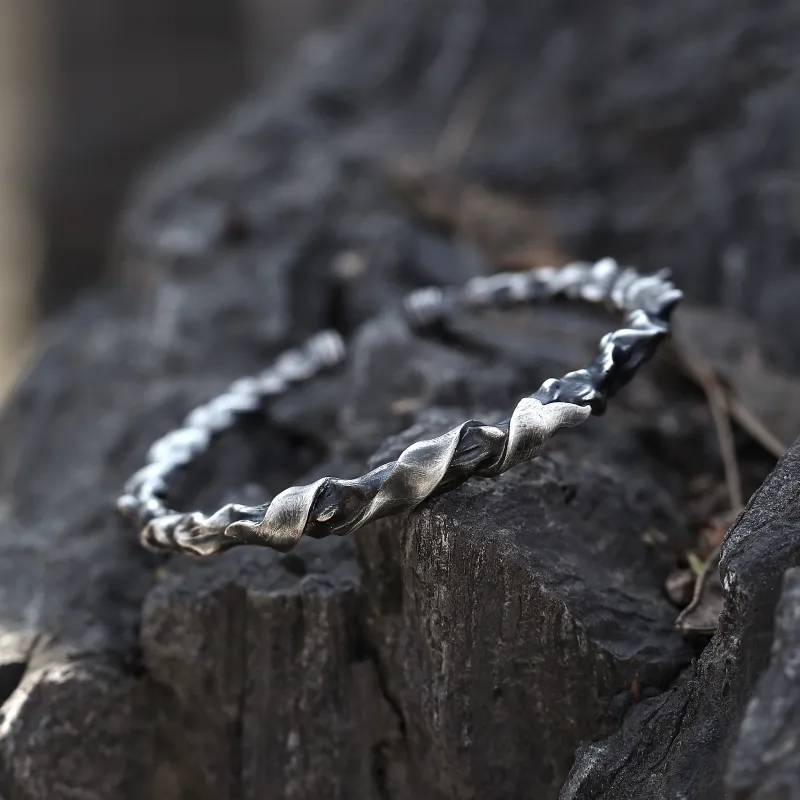 Silver Art 999 Fine Silver Bangles Men's-1