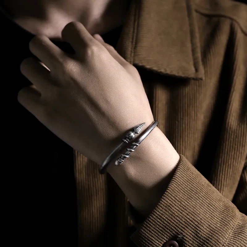 Silver Art Sterling Silver 999 Bangles Men's-2