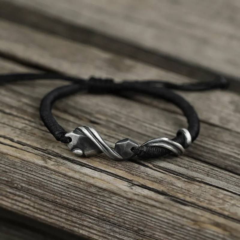 Silver Art 999 Fine Silver Pure Silver Bracelets Men's-2