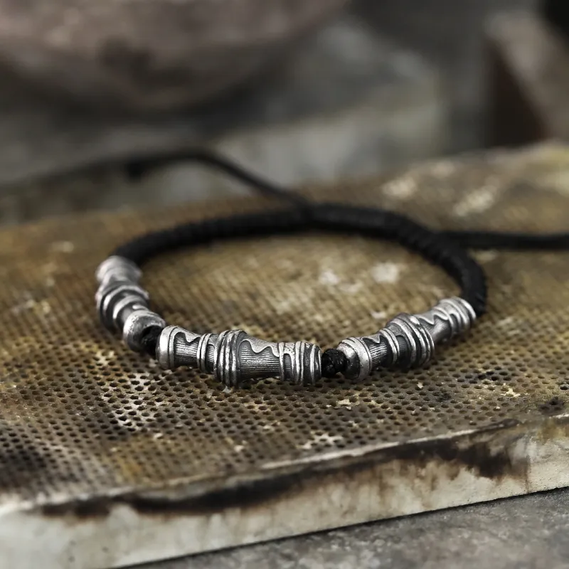 Silver Art Original Bamboo 999 Silver Bracelets Men's-4