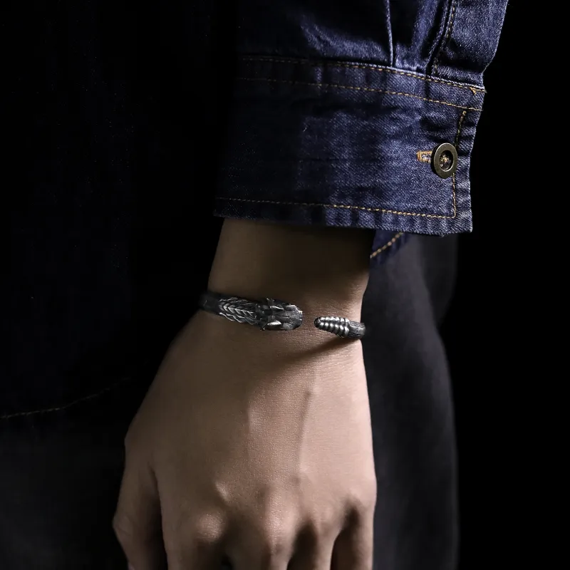 Silver Art 999 Fine Silver Bangles Men's-2