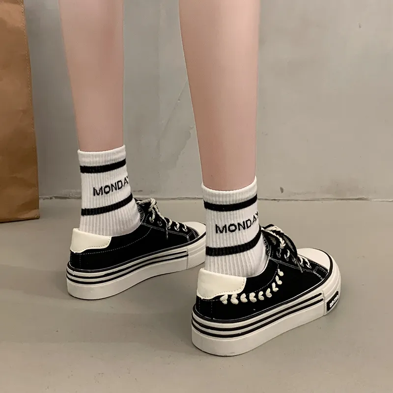 BANWEIDIYA Anti Slip Wear Resistant Low Top Canvas Shoes Women's-9