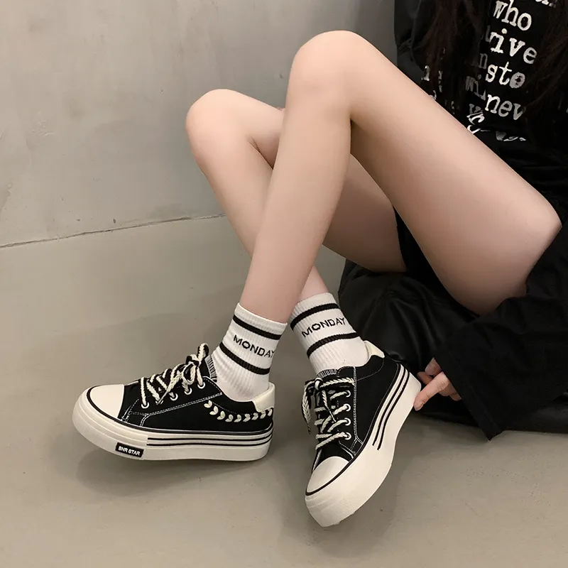 BANWEIDIYA Anti Slip Wear Resistant Low Top Canvas Shoes Women's-7