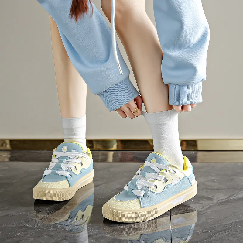 BANWEIDIYA Slip Resistant Height Increasing Low Top Skateboard Shoes Women's-3