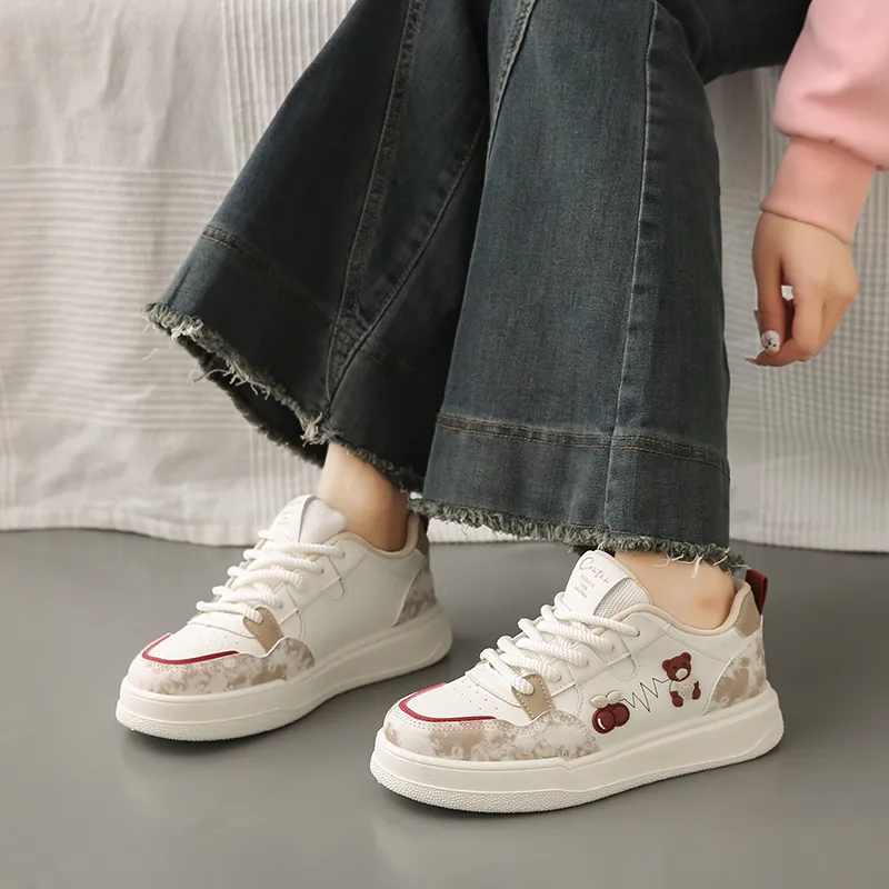 BANWEIDIYA Anti Slip And Wear Resistant Height Increasing Low Top Skateboard Shoes Women's-3