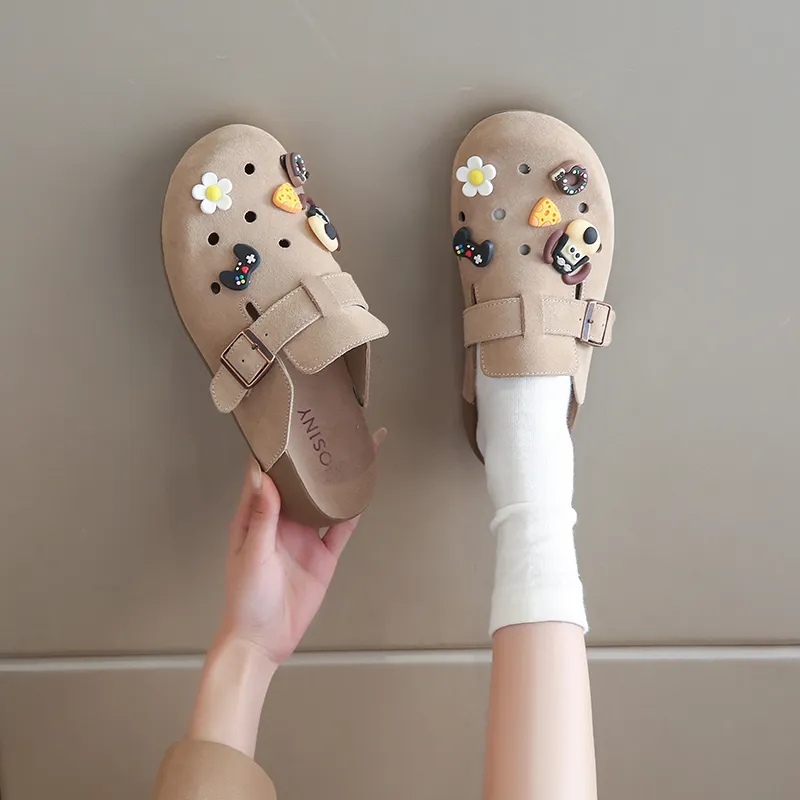 BANWEIDIYA Rubber Sole Abrasion Resistant Slip Resistant Wrap toe Slippers Women's-6