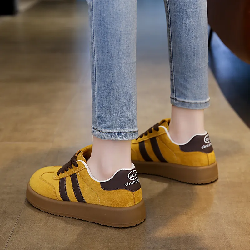 BANWEIDIYA Anti Slip And Wear Resistant Balance Height Increasing Low Top Skateboard Shoes Women's-7