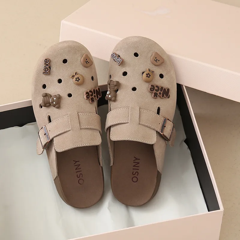 BANWEIDIYA Rubber Sole Abrasion Resistant Slip Resistant Wrap toe Slippers Women's-7