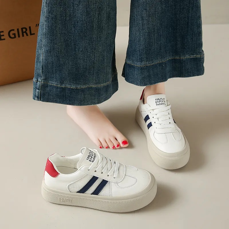 BANWEIDIYA Slip Resistant Cushioning Abrasion Resistant Low Top Skateboard Shoes Women's-2