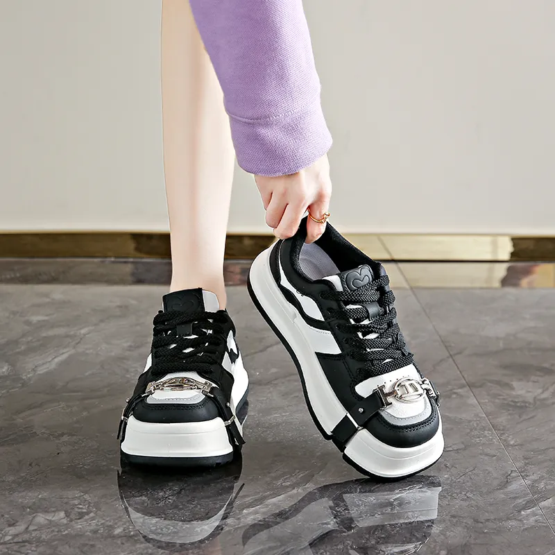BANWEIDIYA Anti Slip And Wear Resistant Height Increasing Low Top Skateboard Shoes Women's-2