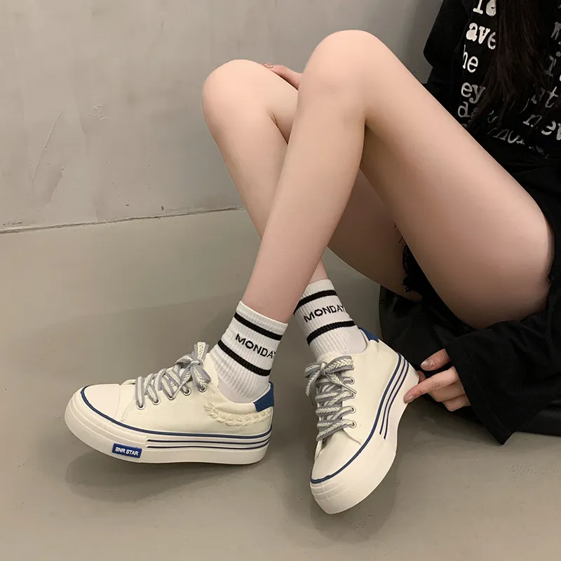 BANWEIDIYA Anti Slip Wear Resistant Low Top Canvas Shoes Women's-2