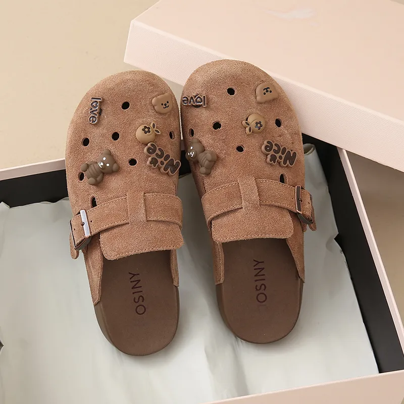 BANWEIDIYA Rubber Sole Abrasion Resistant Slip Resistant Wrap toe Slippers Women's-3