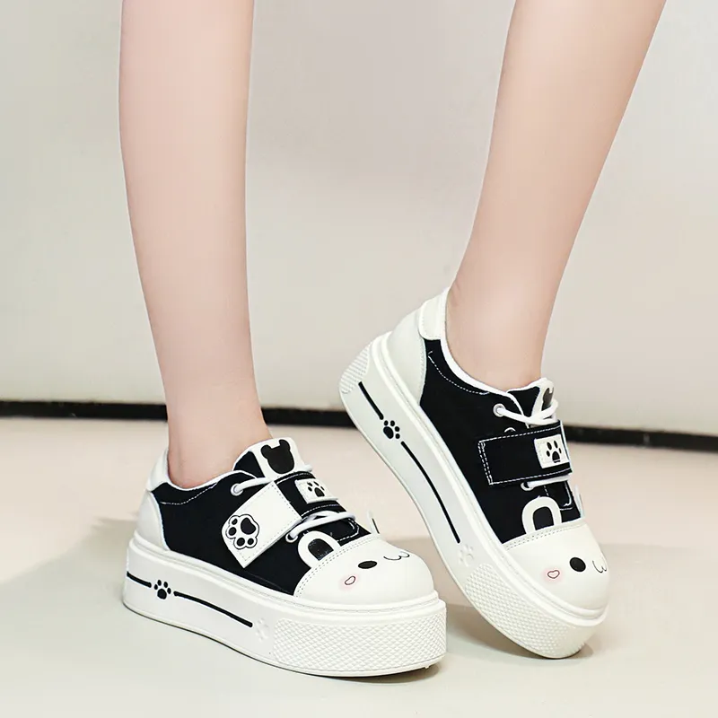 BANWEIDIYA Abrasion Resistant Lightweight Height Increasing Low Top Skateboard Shoes Women's-2