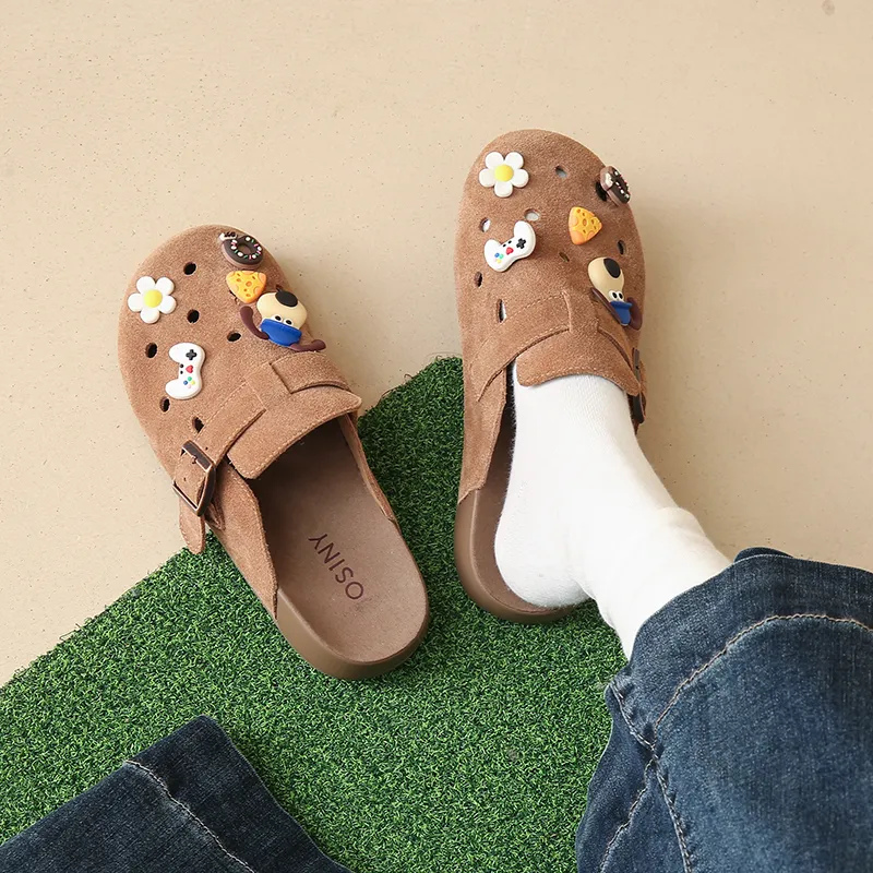 BANWEIDIYA Rubber Sole Abrasion Resistant Slip Resistant Wrap toe Slippers Women's-1