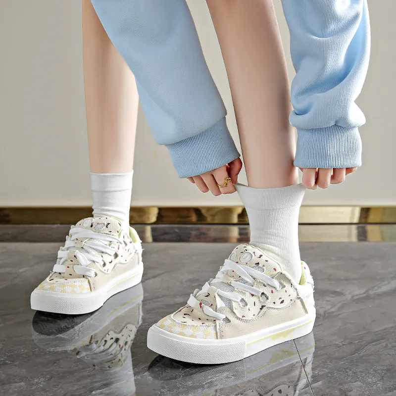 BANWEIDIYA Slip Resistant Height Increasing Low Top Skateboard Shoes Women's-19
