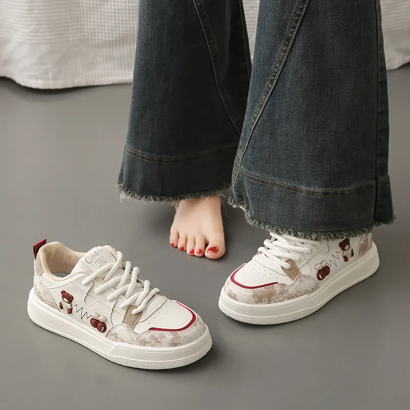 BANWEIDIYA Anti Slip And Wear Resistant Height Increasing Low Top Skateboard Shoes Women's-2