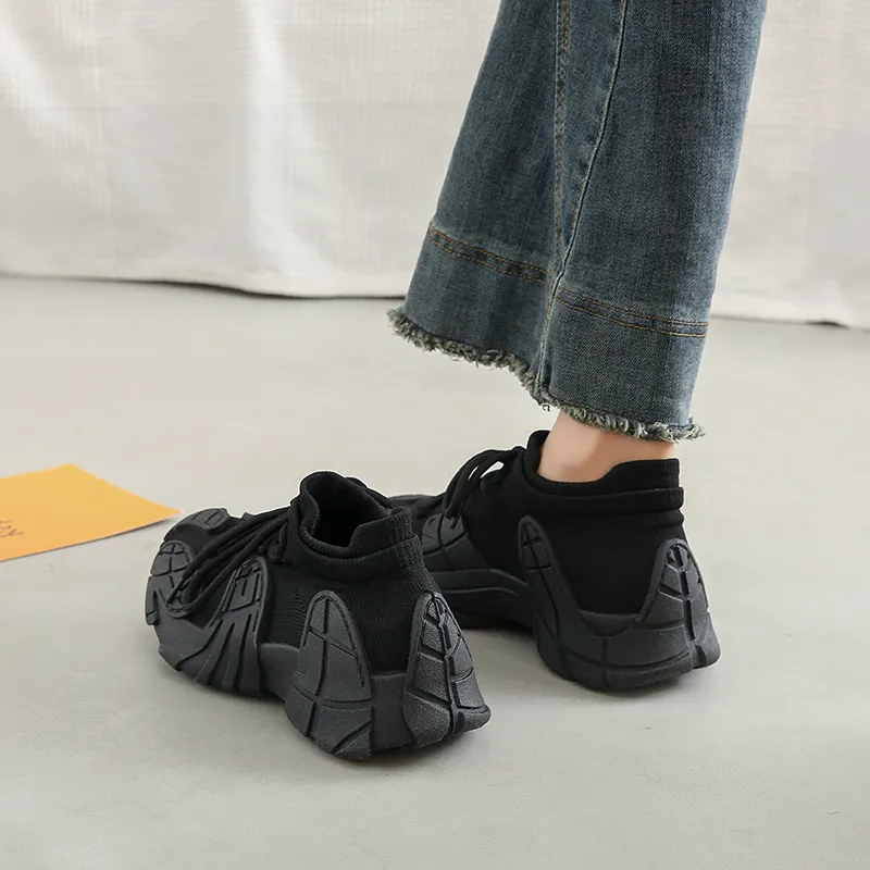 BANWEIDIYA Anti Slip And Wear Resistant Height Increasing Low Top Chunky Sneakers Women's-7