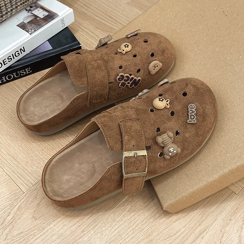 BANWEIDIYA Abrasion Resistant Slip Resistant Wrap toe Slippers Women's-3