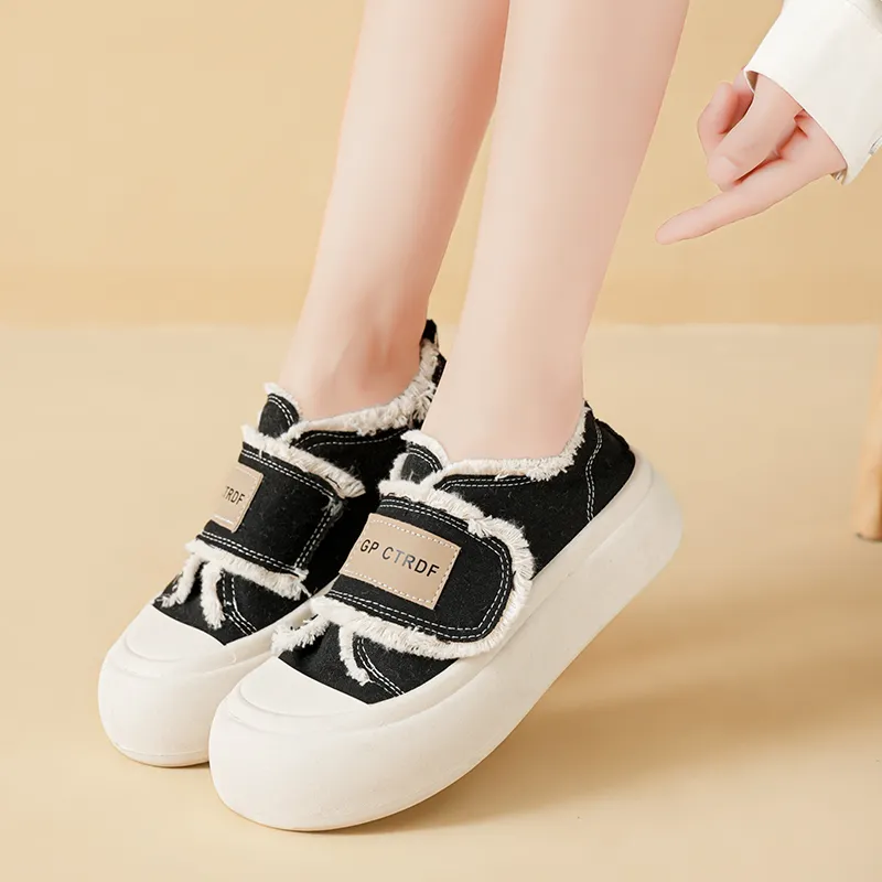 BANWEIDIYA Anti Slip And Wear Resistant Height Increasing Low Top Skateboard Shoes Women's-3