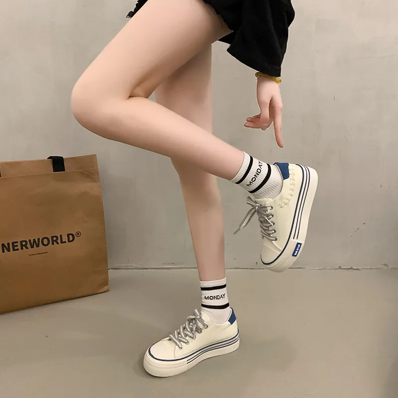 BANWEIDIYA Anti Slip Wear Resistant Low Top Canvas Shoes Women's-3