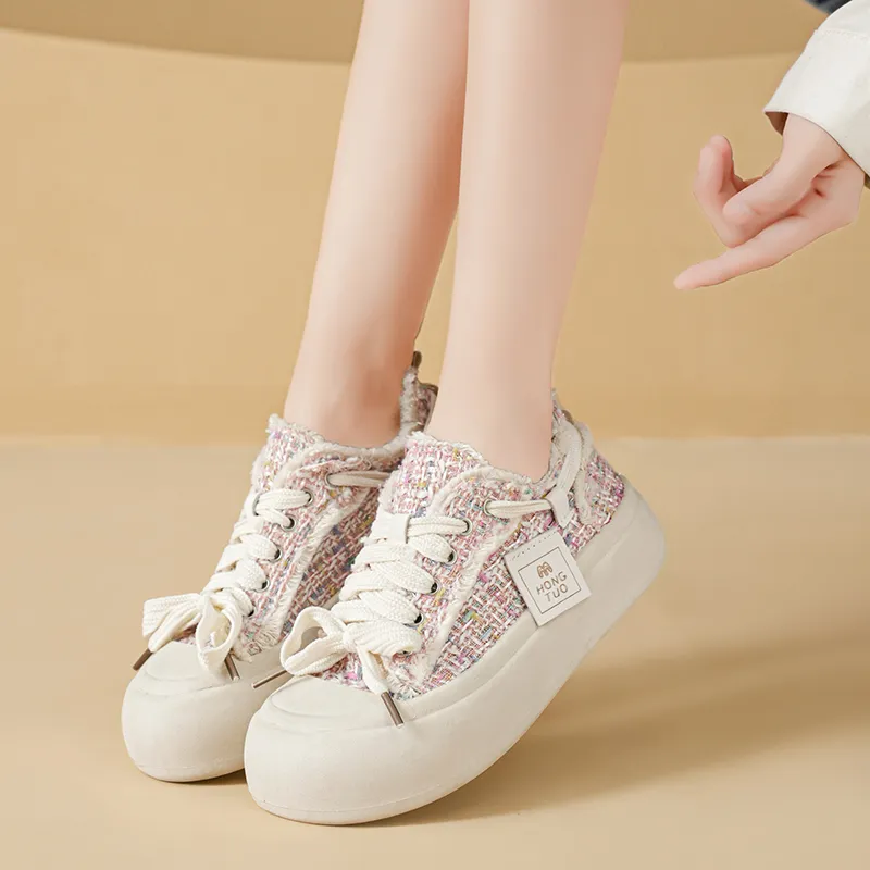 BANWEIDIYA Anti Slip And Wear Resistant Height Increasing Low Top Skateboard Shoes Women's-7