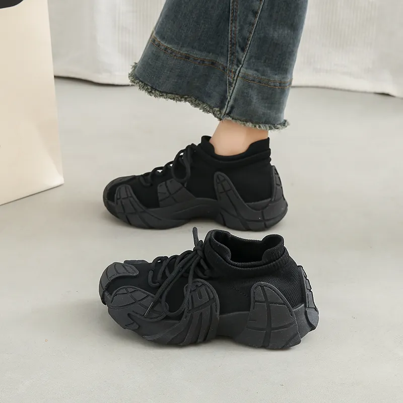 BANWEIDIYA Anti Slip And Wear Resistant Height Increasing Low Top Chunky Sneakers Women's-6