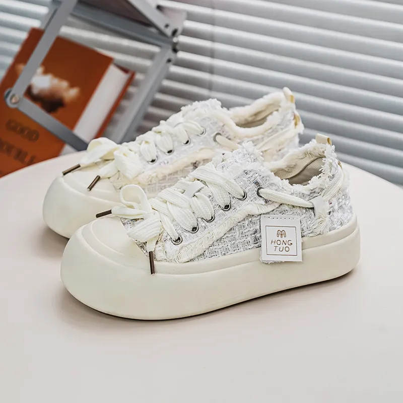 BANWEIDIYA Anti Slip And Wear Resistant Height Increasing Low Top Skateboard Shoes Women's-1