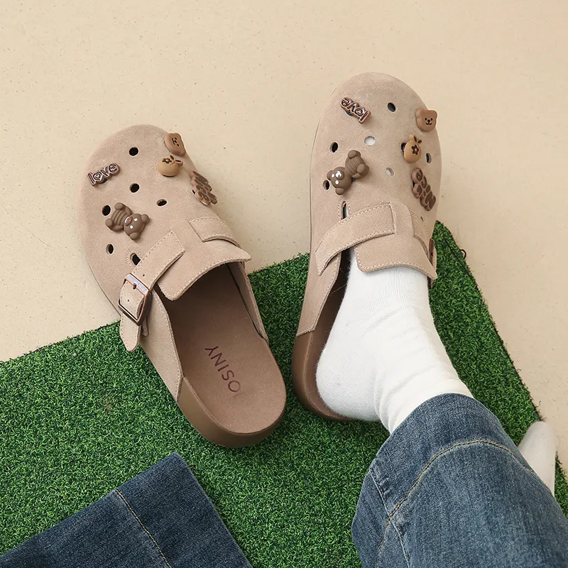 BANWEIDIYA Rubber Sole Abrasion Resistant Slip Resistant Wrap toe Slippers Women's-6