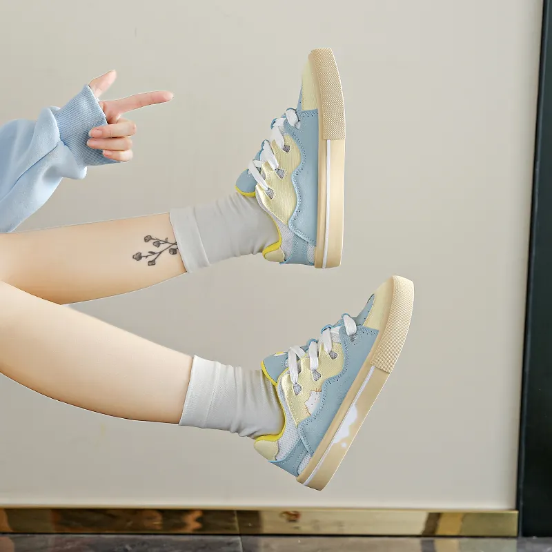 BANWEIDIYA Slip Resistant Height Increasing Low Top Skateboard Shoes Women's-2