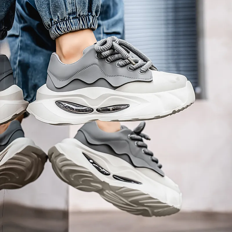 SOURCE Anti Slip And Wear Resistant Height Increasing Low Top Chunky Sneakers Men's-9