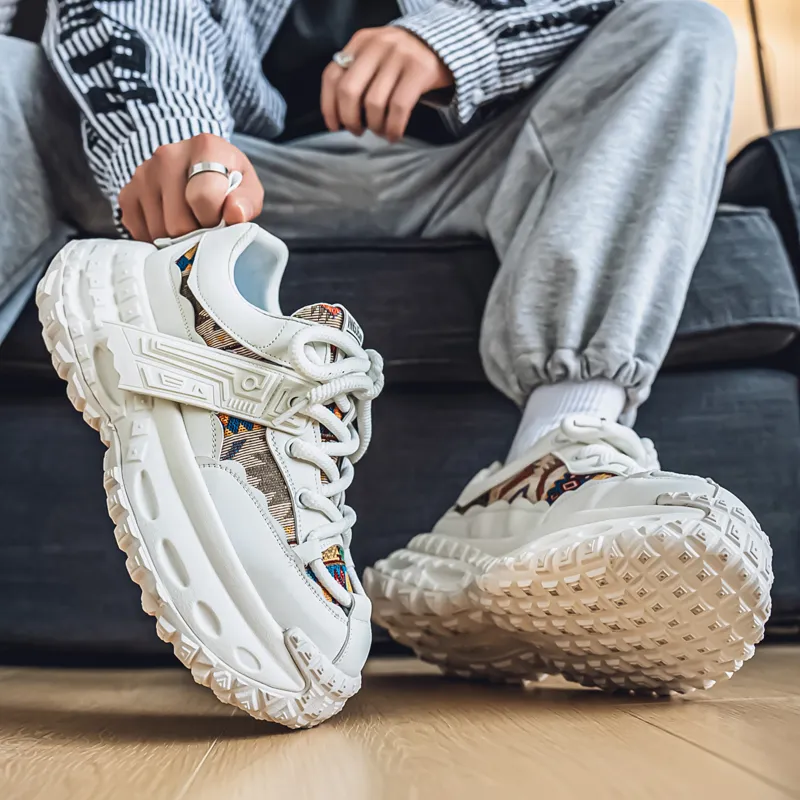 SOURCE Cushioning, Slip Resistant, And Abrasion Resistant Low Top Chunky Sneakers Men's-7