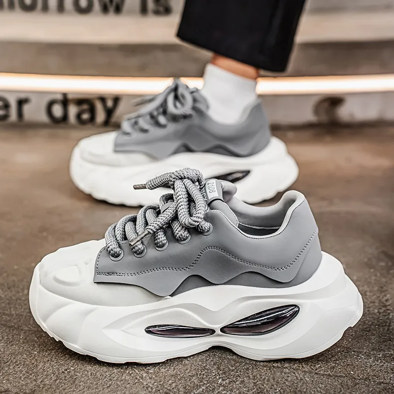 SOURCE Anti Slip And Wear Resistant Height Increasing Low Top Chunky Sneakers Men's-7