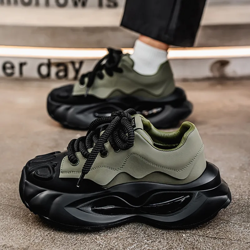 SOURCE Anti Slip And Wear Resistant Height Increasing Low Top Chunky Sneakers Men's-12