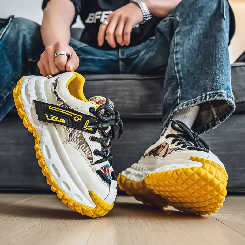 SOURCE Cushioning, Slip Resistant, And Abrasion Resistant Low Top Chunky Sneakers Men's-12