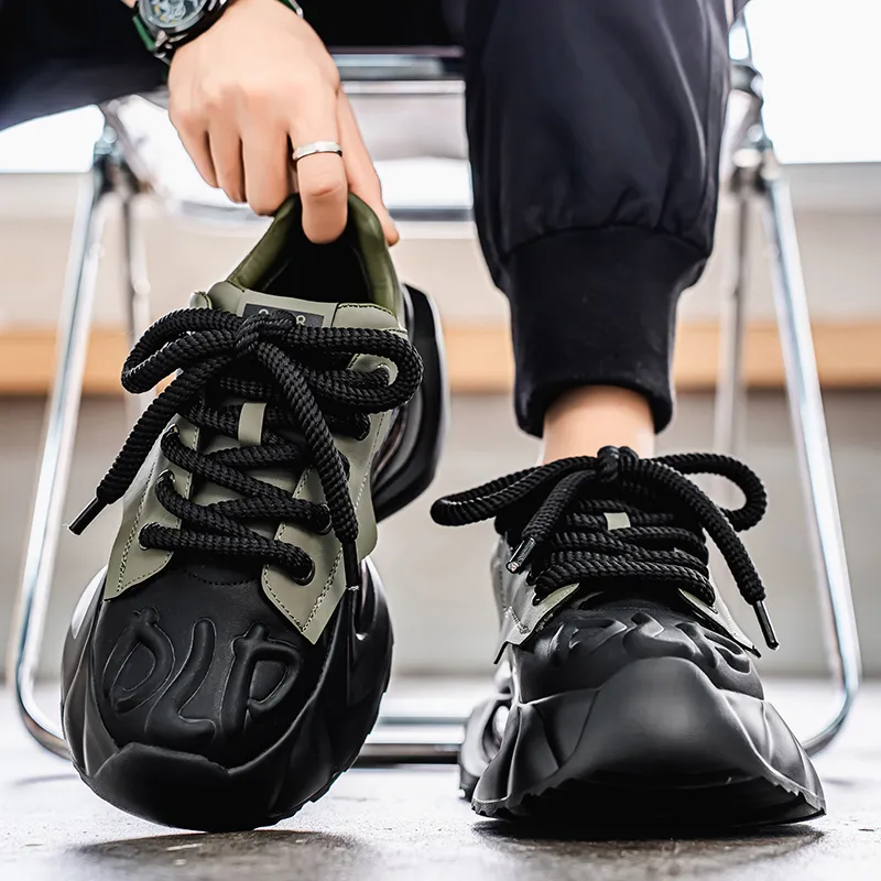 SOURCE Anti Slip And Wear Resistant Height Increasing Low Top Chunky Sneakers Men's-14