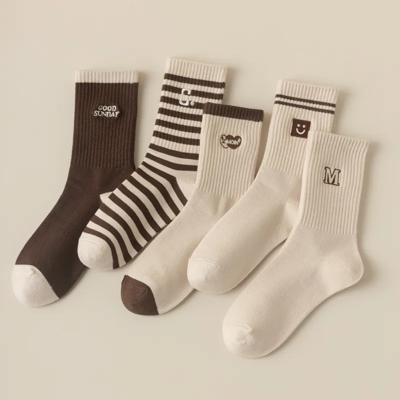 Master Mid Calf Socks Women's Shopping Bag 5 Pack-23