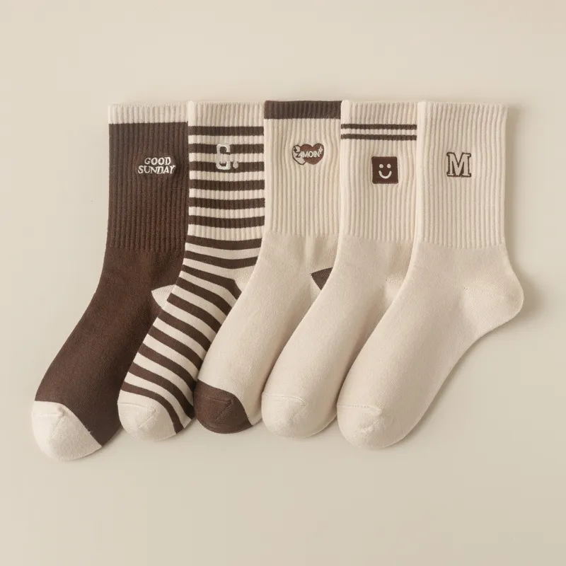 Master Mid Calf Socks Women's Shopping Bag 5 Pack-18