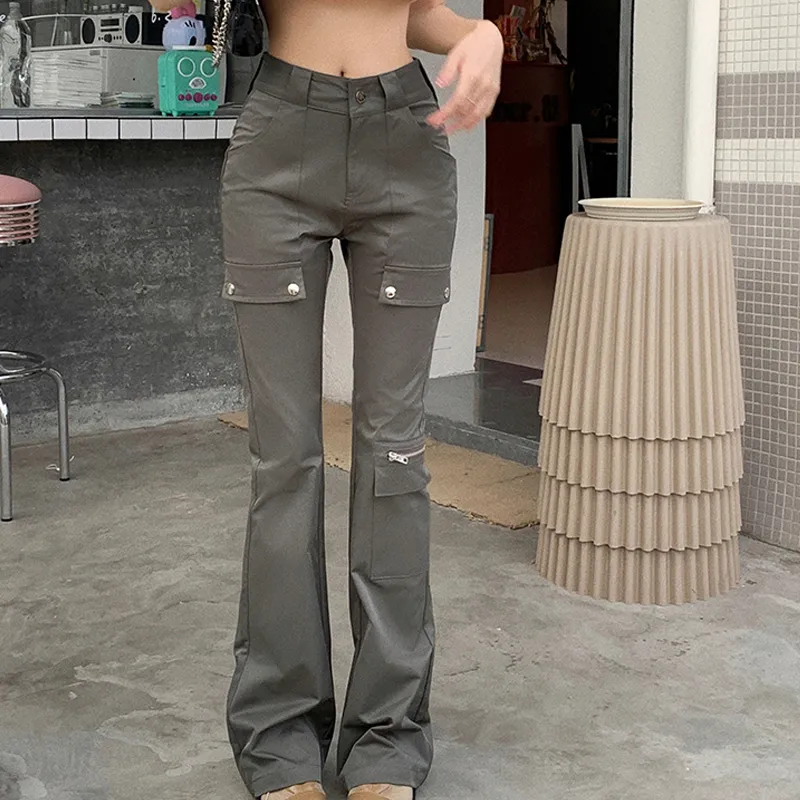 Incolore Cargo Pants Women's Dark Gray-3