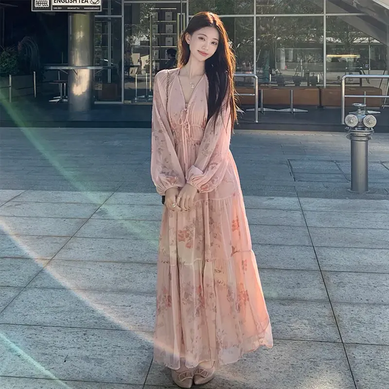 Incolore Long Sleeved Dresses Women's Pink Dress-2