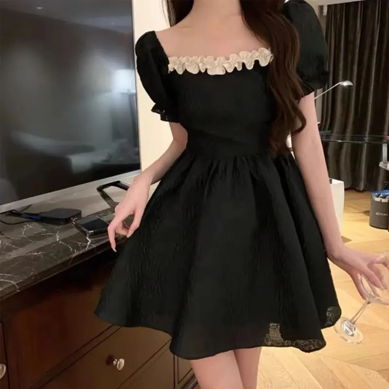 Incolore Short Sleeved Dresses Women's Black-2