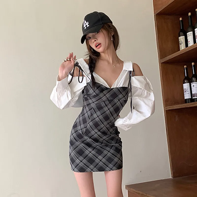 Incolore Long Sleeved Dresses Women's Black-5