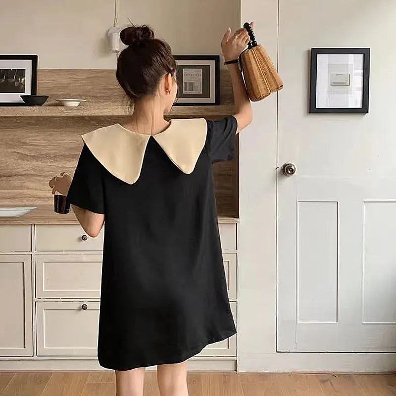 Incolore Short Sleeved Dresses Women's Black-2