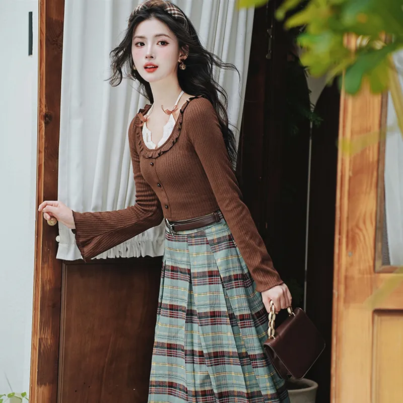 Incolore Two Piece Skirt Sets Women's-4