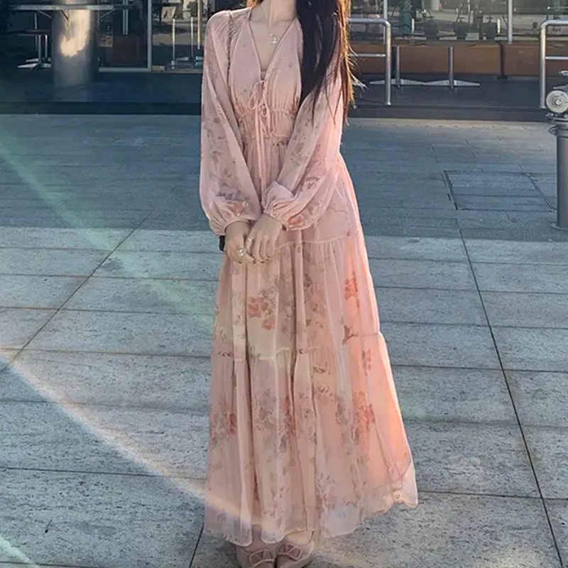 Incolore Long Sleeved Dresses Women's Pink Dress-5