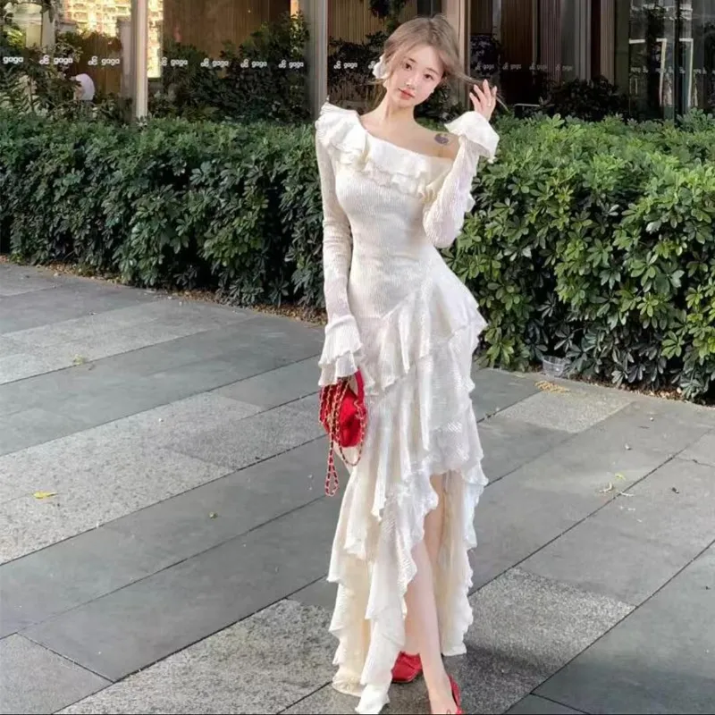 Incolore Long Sleeved Dress Women's White-2