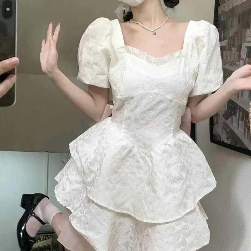 Incolore Short Sleeved Dresses Women's White-2