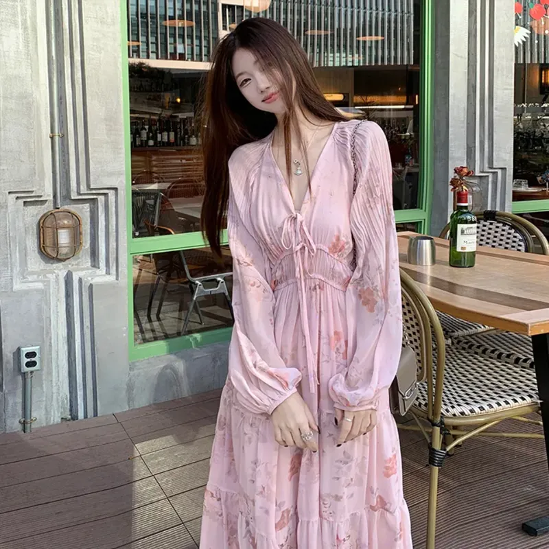 Incolore Long Sleeved Dresses Women's Pink Dress-4