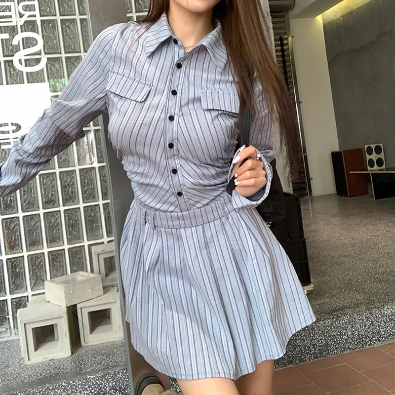 Incolore Long Sleeved Dresses Women's Blue-5